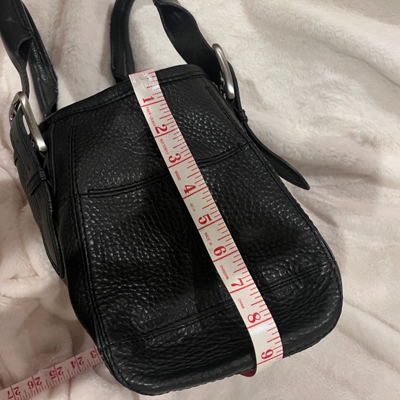 ✨🖤COLE HAAN Black Pebbled Leather Shoulder Purse Bag w/Adj. Buckle Straps 🖤✨ - Picture 17 of 17